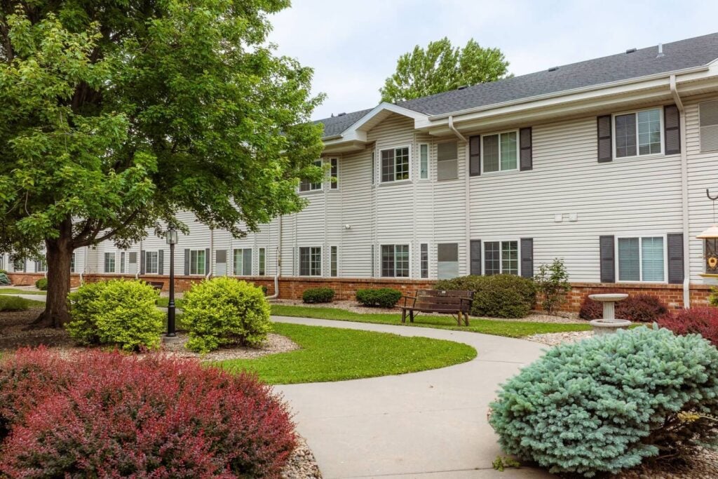 Walking Path and Manicured Grounds at an Assisted Living Community